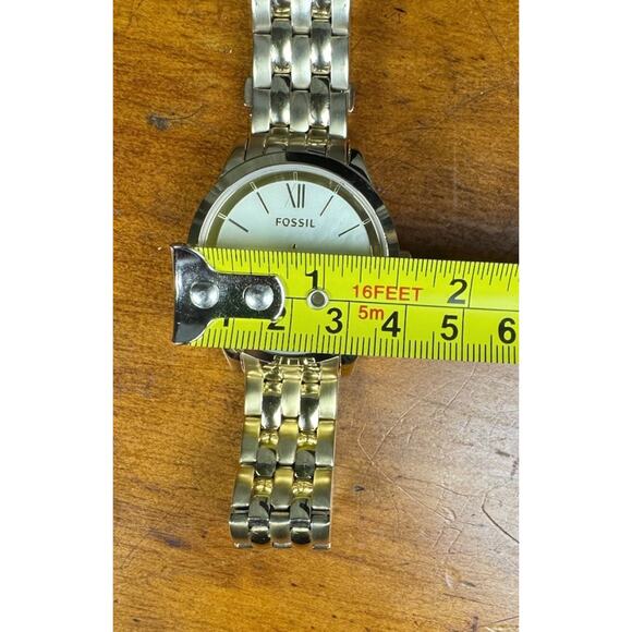 Fossil Woman's Gold-Tone BQ1757 Watch Mother of Pearl Dial Stainless Steel Roman - Picture 16 of 16